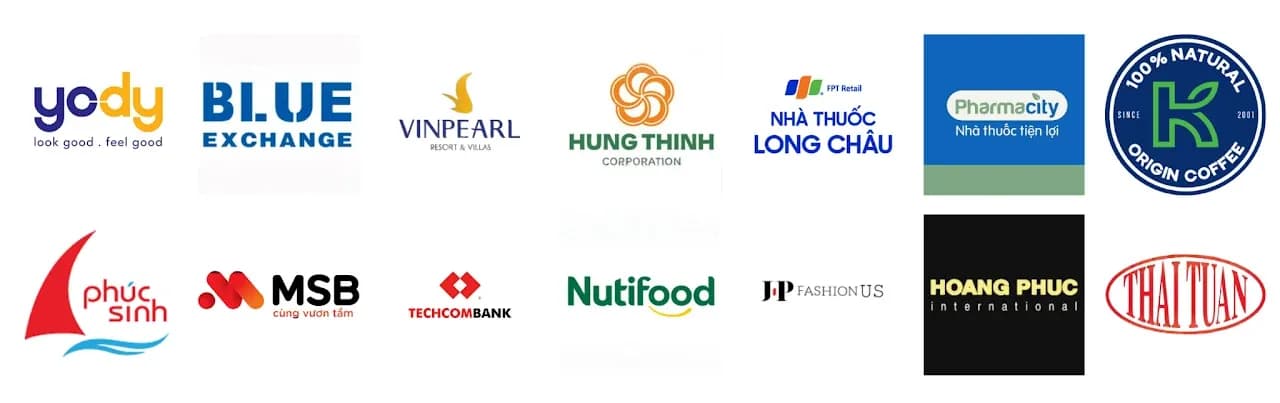 Các đối tác tiêu biểu: Yody, Blue Exchange, VNPay, Hưng Thịnh, Long Châu và các thương hiệu khác