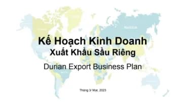 Hồ sơ Durian Export Business Plan